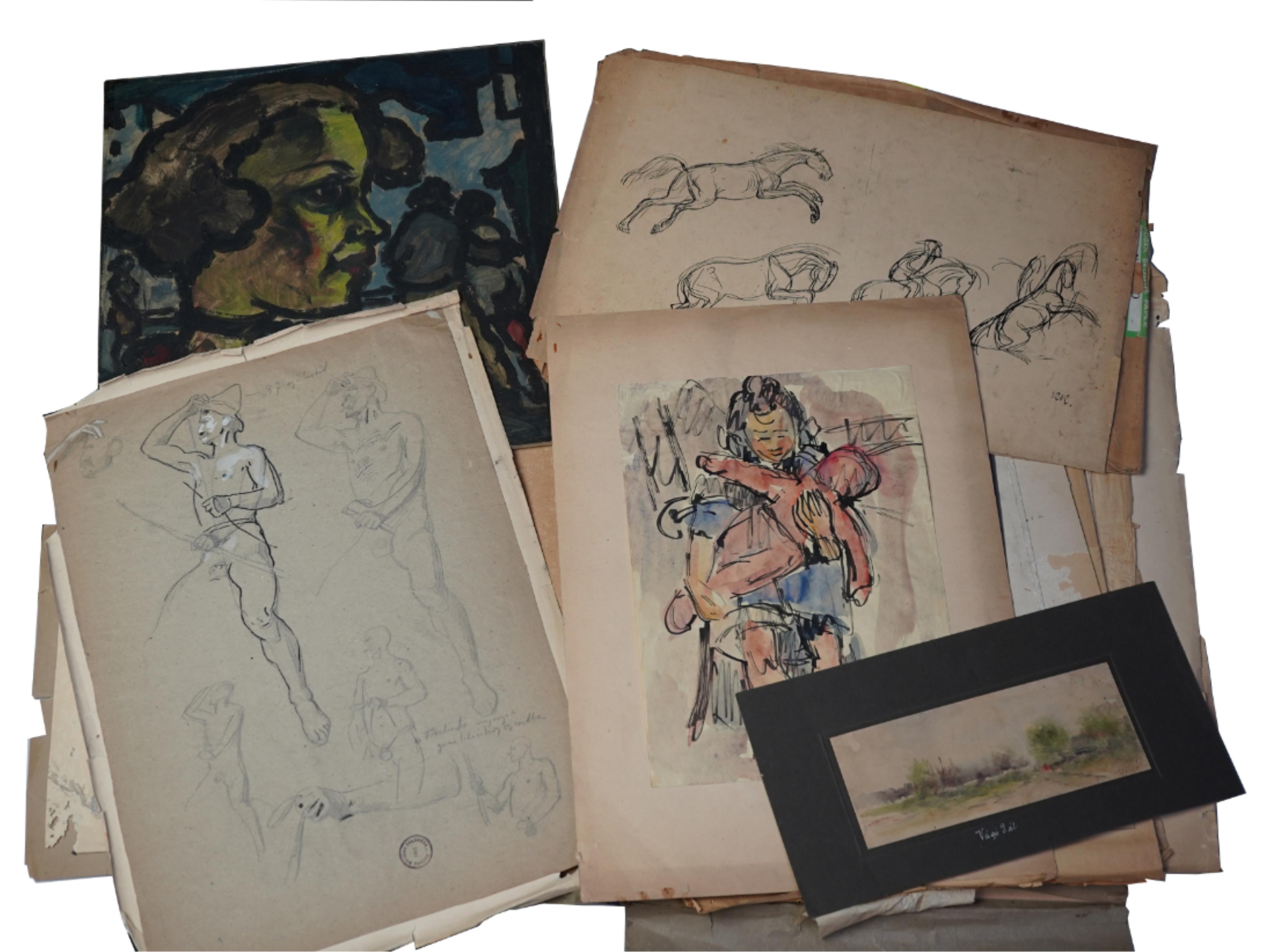 Baron László Mednyánszky, Hungarian (1852-1919), Six sketch books